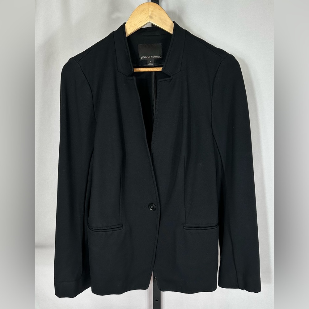Banana Republic Black Notch Collar Blazer Sz 8